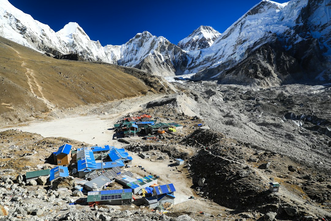 Everest Base Camp in Nepal with expedition tents, reflecting the setting of The Climb