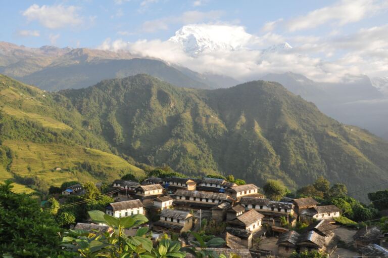Ghandruk village and Himalayan mountains in Nepal; illustrative landscape for the Jack Dai profile