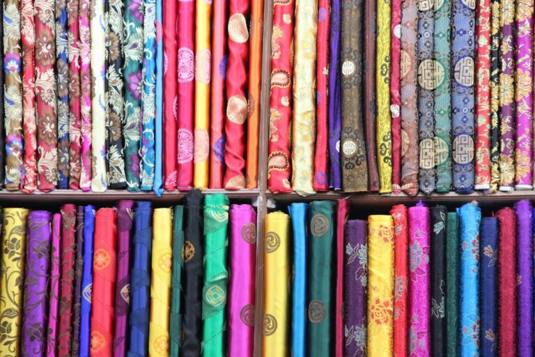 Colourful traditional textiles representing Nepal's craft traditions