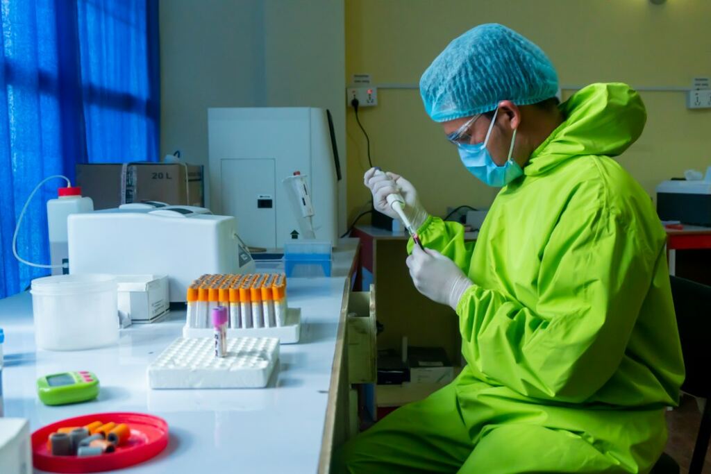 Laboratory researcher representing science and research in Nepal