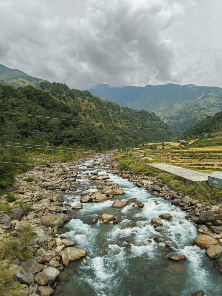 Nepal river landscape representing the country's hydropower potential